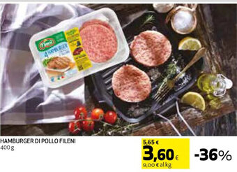 Coop HAMBURGER DI POLLO FILENI 400 g offerta
