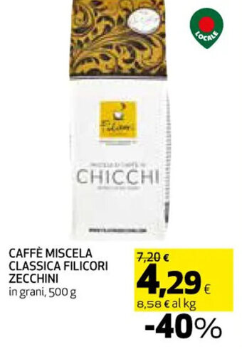 Coop CAFFÈ MISCELA CLASSICA FILICORI ZECCHINI in grani, 500 g offerta