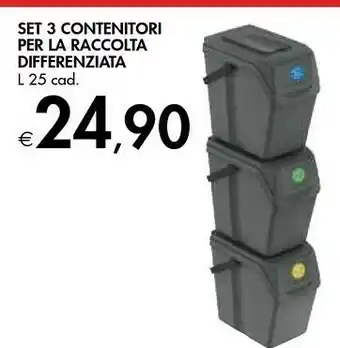 Bennet Set 3 Contenitori Per La Racolta offerta
