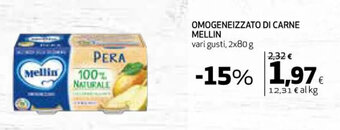 Coop OMOGENEIZZATO DI CARNE MELLIN vari gusti, 2x80 g offerta
