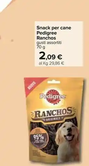 Carrefour Pedigree Ranchos Snack Per Cane offerta