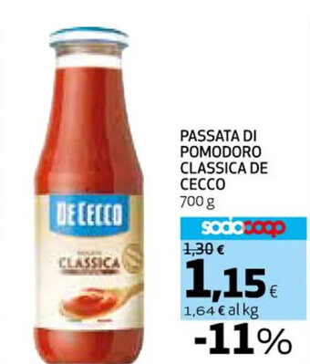Coop PASSATA DI POMODORO CLASSICA DE CECCO 700 g offerta