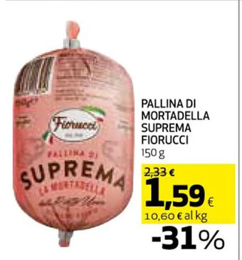 Coop PALLINA DI MORTADELLA SUPREMA FIORUCCI 150 g offerta