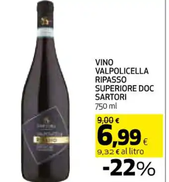 Coop VINO VALPOLICELLA RIPASSO SUPERIORE DOC 750 ml offerta