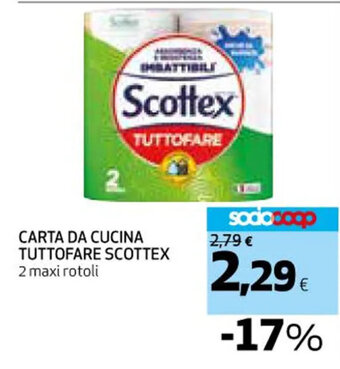 Coop CARTA DA CUCINA TUTTOFARE SCOTTEX 2 maxi rotoli offerta