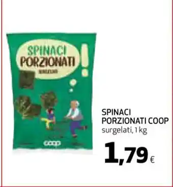 Coop SPINACI PORZIONATI COOP surgelati, 1 kg offerta