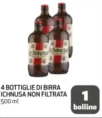 Coop 4 BOTTIGLIE DI BIRRA ICHNUSA NON FILTRATA 500 ml offerta