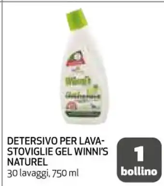 Coop DETERSIVO PER LAVA-STOVIGLIE GEL WINNI'S NATUREL 30 lavaggi, 750 ml offerta
