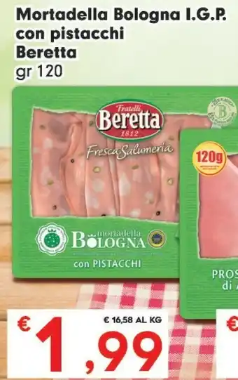 Despar Fratelli Beretta - Mortadella Bologna IGP Con Pistacchi 120 G(ml) offerta