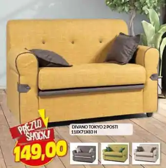 Risparmio Casa DIVANO TOKYO 2 POSTI 118X71X83 H offerta