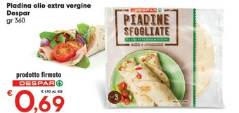 Despar Despar Piadina Olio Extra Vergine offerta