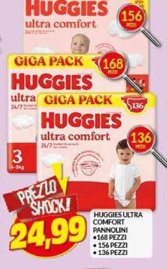 Risparmio Casa HUGGIES ULTRA COMFORT PANNOLINI 168 PEZZI offerta