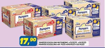 Risparmio Casa PAMPERS SOLE&LUNA MUTANDINO 78 PEZZI .84 PEZZI PAMPERS SOLE&LUNA 84 PEZZI X90 PEZZI-102 PEZZI offerta