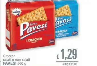 Unes Pavesi Gran Crackers A Ridotto Contenuto Di Grassi 560 G(ml) offerta