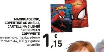 Conad Spram Maxiquaderno, Copertine Ad Anelli, Cartellina 3 Lembi Spiderman Copywrite offerta