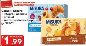 Despar Misura Misura - Cornetti Integrali al Miele 300 g(ml) offerta