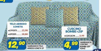 Risparmio Casa MARRAKECH CUSCINO BOMBE+ZIP 42X42 offerta