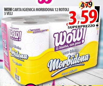 Il Genio Supermercato WOW CARTA IGIENICA MORBIDONA 12 ROTOLI 3 VELI offerta