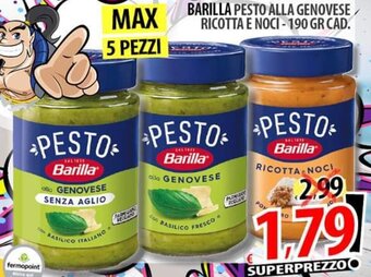 Il Genio Supermercato BARILLA PESTO ALLA GENOVESE RICOTTA E NOCI - 190 GR offerta