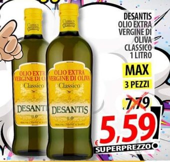 Il Genio Supermercato DESANTIS OLIO EXTRA VERGINE DI OLIVA CLASSICO 1 LITRO offerta