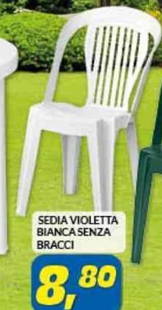 Risparmio Casa SEDIA VIOLETTA BIANCA SENZA BRACCI offerta