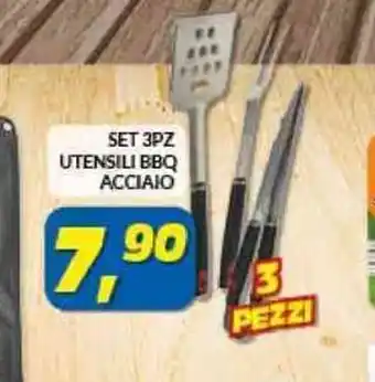 Risparmio Casa SET 3PZ UTENSILI BBQ ACCIAIO offerta