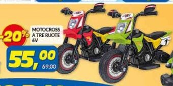 Risparmio Casa MOTOCROSS A TRE RUOTE 6V offerta