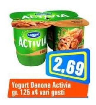 Punto Vigas Yogurt Danone Activia gr. 125 x4 vari gusti offerta