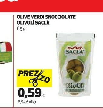 Coop Saclà Olive Verdi Snocciolate Olivoli offerta