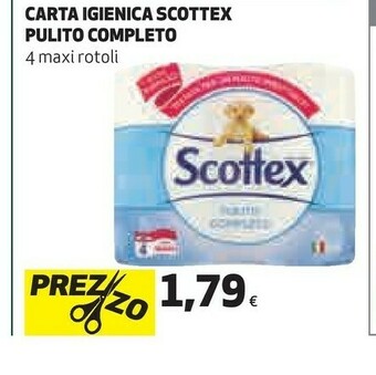 Coop Scottex Carta Igienica Pulito Completo 4 Maxi Rotoli offerta