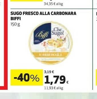 Coop Biffi Sugo Fresco Alla Carbonara offerta