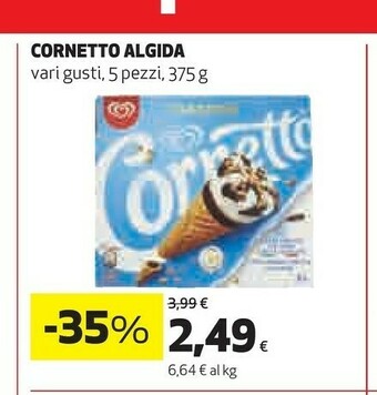 Coop Algida Cornetto Classico Con Latte Fresco Italiano Di Alta Qualità 75 G 375 G(ml) offerta