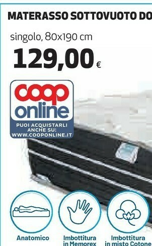 Coop Materasso Sottovuoto Dormir Singolo offerta