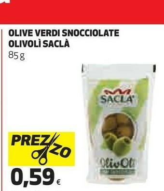 Saclà Biolivoli Olive Verdi Snocciolate 85 G(ml)