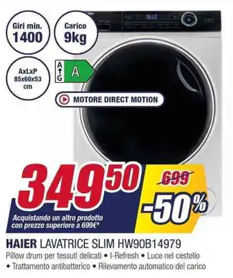 Trony HAIER LAVATRICE SLIM HW90B14979 offerta