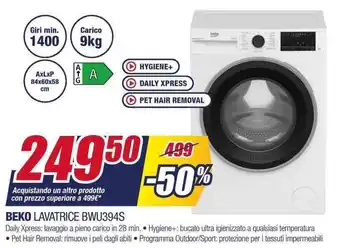 Trony BEKO LAVATRICE BWU394S offerta