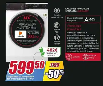Trony AEG LAVATRICE POWERCARE SERIE 8000 LR8H84GBY offerta
