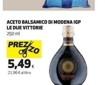 Coop Due Vittorie - Aceto Balsamico Di Modena IGP 250 G(ml) offerta