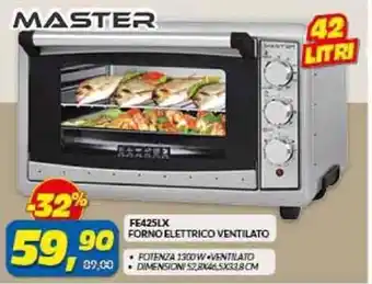 Risparmio Casa MASTER FE425LX FORNO ELETTRICO VENTILATO 42 LITRI offerta