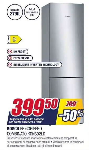 Trony BOSCH FRIGORIFERO COMBINATO KGN392LD offerta