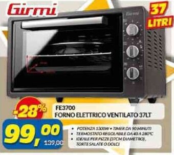 Risparmio Casa Girmi FORNO ELETTRICO VENTILATO 37LT offerta