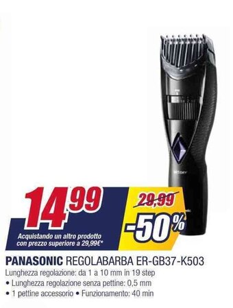 Trony PANASONIC REGOLABARBA ER-GB37-K503 offerta