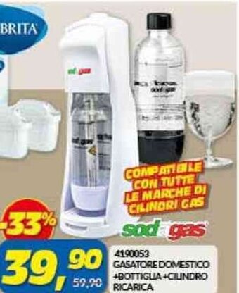 Risparmio Casa 4190053 GASATORE DOMESTICO +BOTTIGLIA+CILINDRO RICARICA offerta