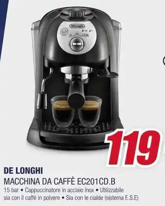 Trony DE LONGHI MACCHINA DA CAFFÈ EC201CD.B offerta