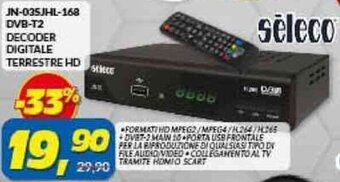 seleco JN-035JHL-168 DVB-T2 DECODER DIGITALE TERRESTRE HD