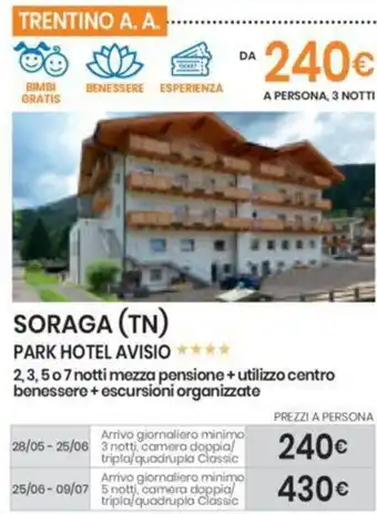 Eurospin SORAGA (TN) PARK HOTEL AVISIO offerta
