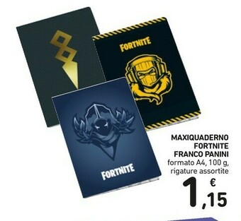 Conad Maxiquaderno Fortnite Franco Panini offerta