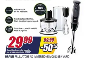 Trony BRAUN FRULLATORE AD IMMERSIONE MQ5235BK VARIO offerta