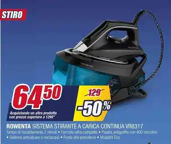 Trony ROWENTA SISTEMA STIRANTE A CARICA CONTINUA VR8317 offerta