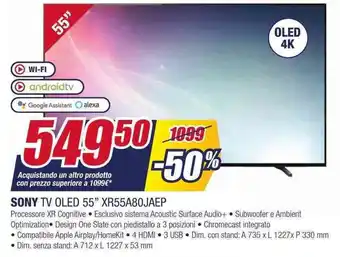 Trony SONY TV OLED 55" XR55A80JAEP offerta